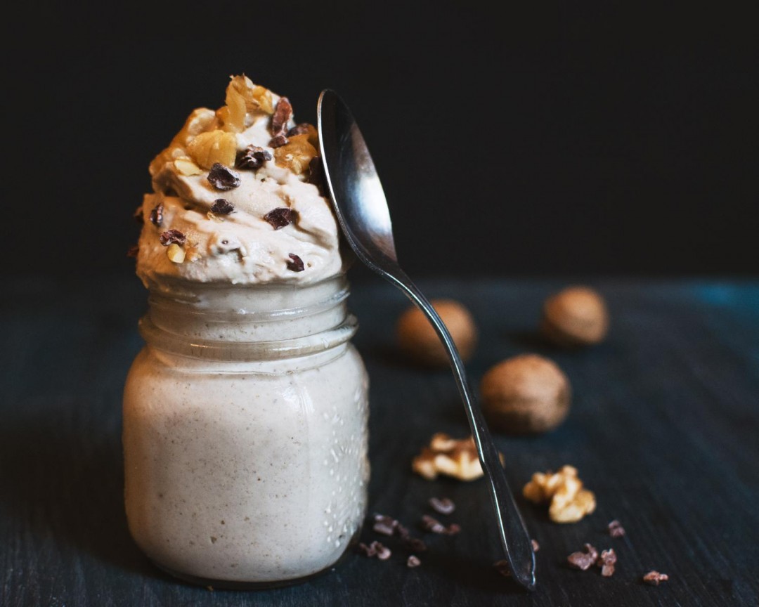 Bananen Walnuss  Nice Cream Roh und Vegan