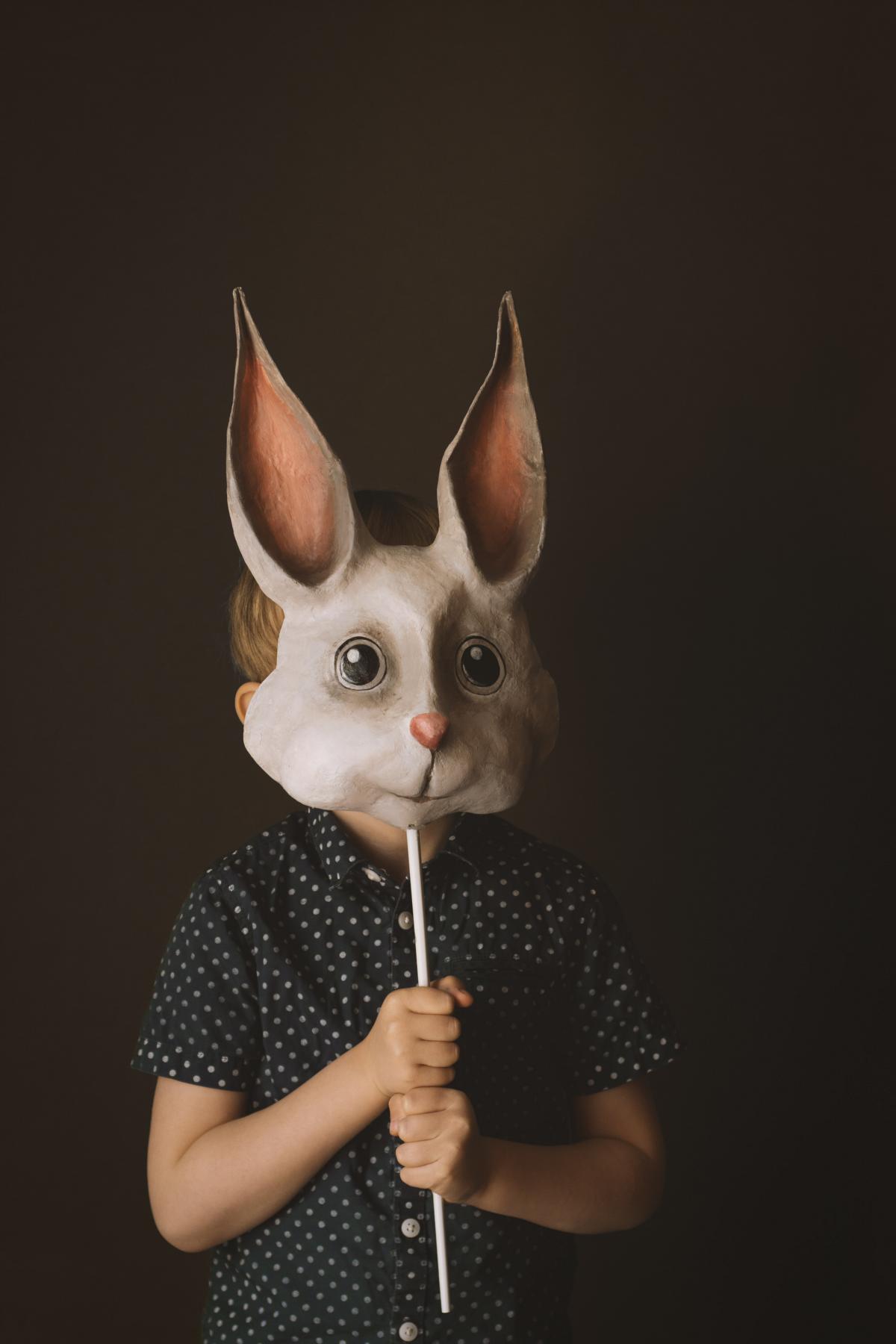 Pappmache Maske selber bauen DIY Hase Ostern